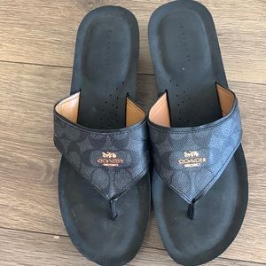 Coach | Black Janice Leather Sandal
